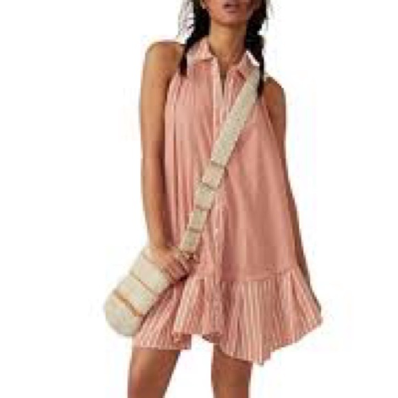Free People Be Real Mini Dress in Rust Combo Size Small - Picture 4 of 7